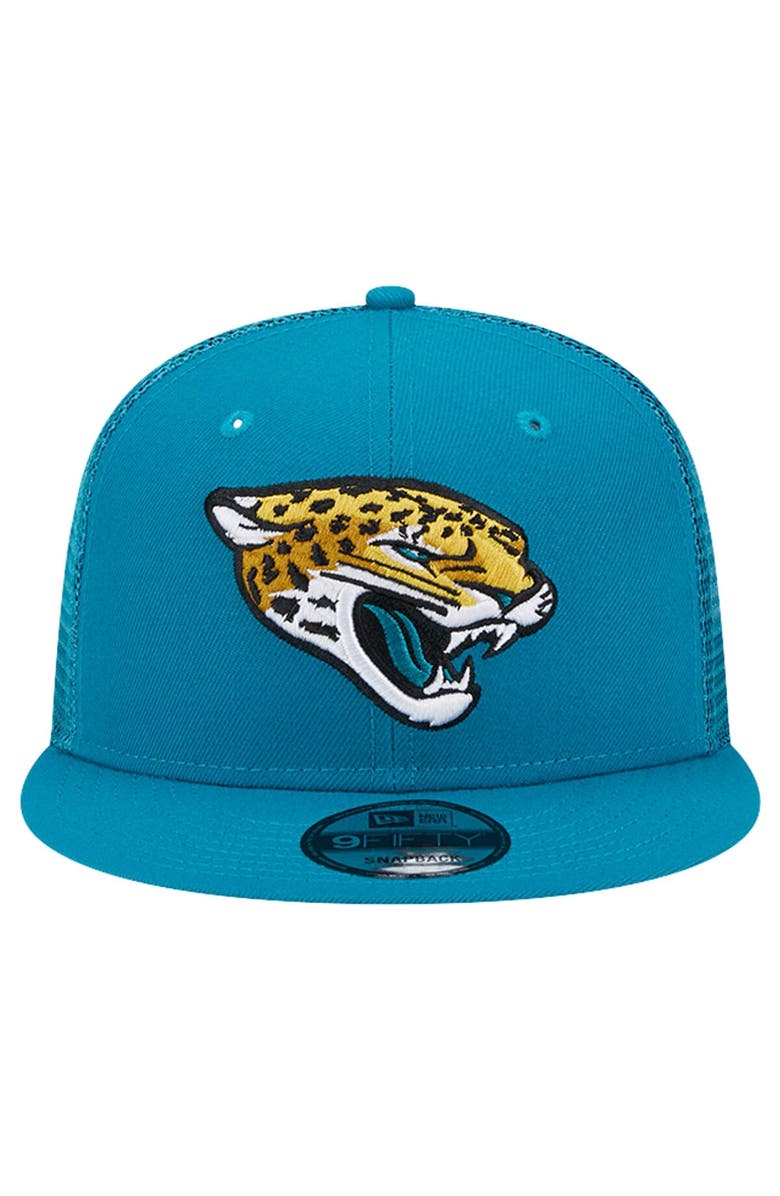 New Era Men's New Era Teal Jacksonville Jaguars Main Trucker 9FIFTY Snapback Hat, Alternate, color, Teal