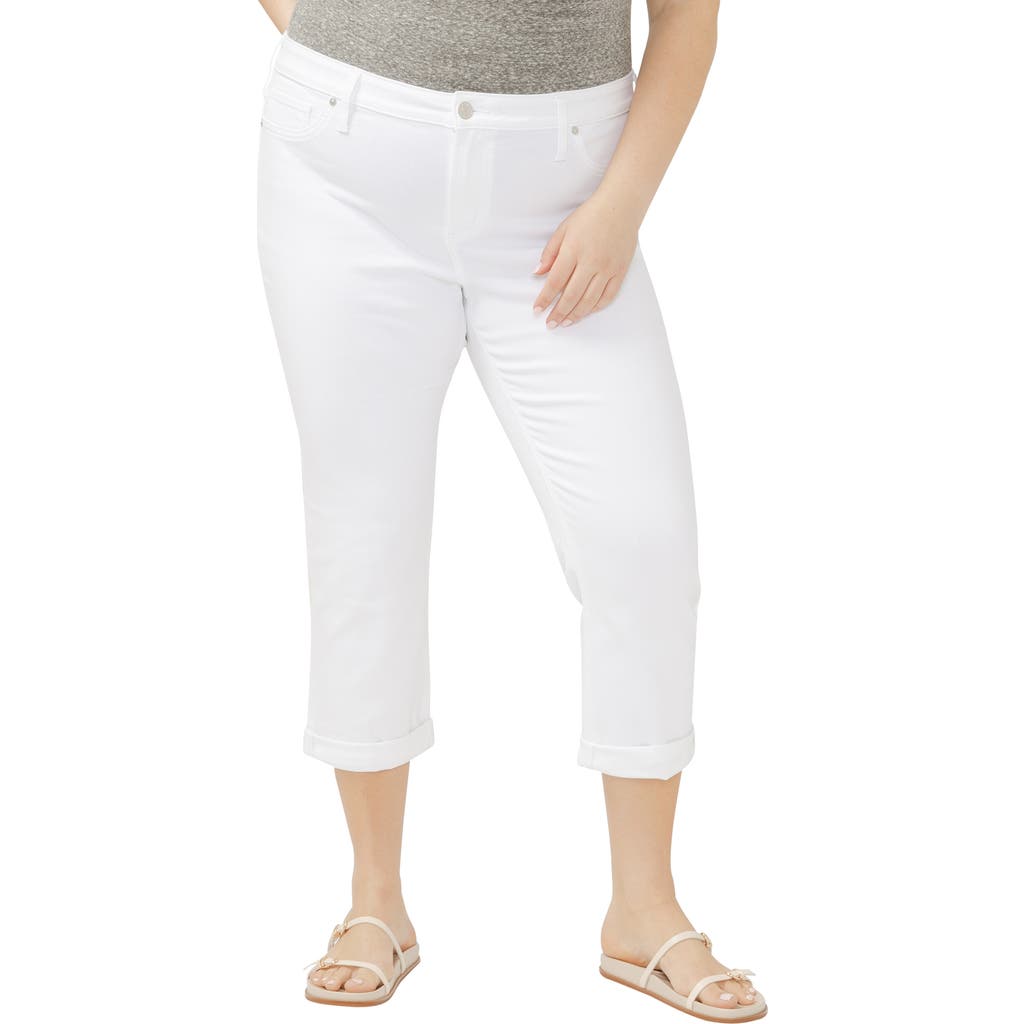 Silver Jeans Co. Plus Size Suki Mid Rise Curvy Fit Kick Flare Jeans In White