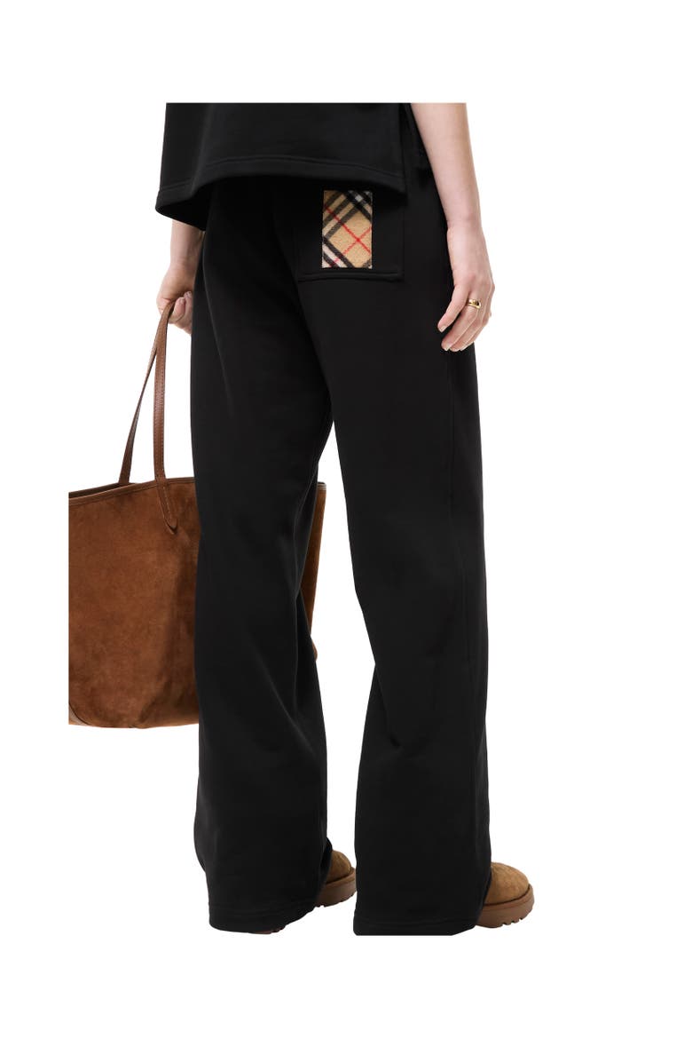 Check Label Cotton Track Pants, Alternate, color, Black