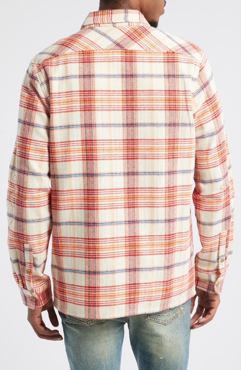 Billionaire Boys Club Tumbleweed Embroidered Plaid Flannel Button-Up Shirt, Alternate, color,