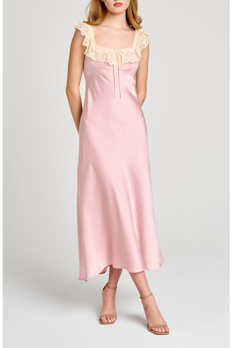 Ella Lace Trim Slipdress, Main, color, PINK