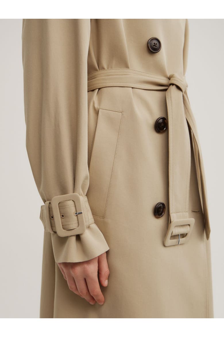 Funnel Collar Trench Coat, Alternate, color, Sandstone