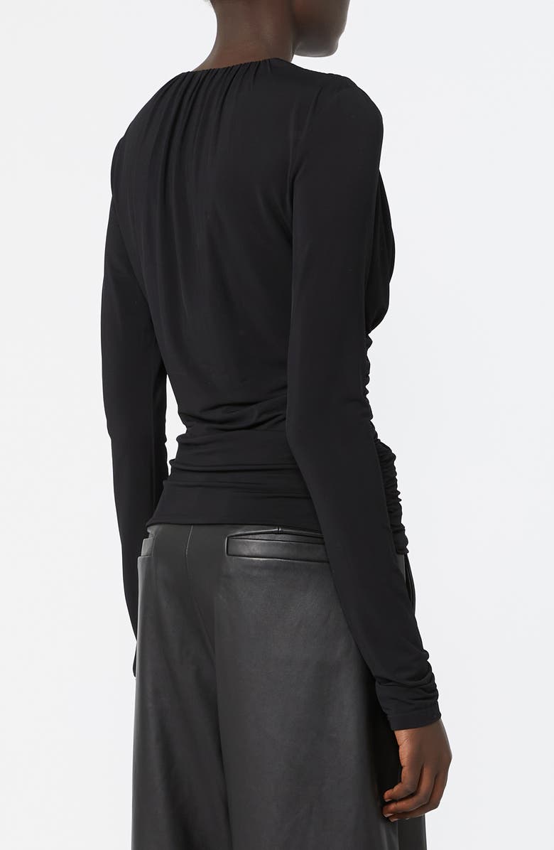 SPORTMAX Beato Ruched Long Sleeve Cotton Jersey Top, Alternate, color,