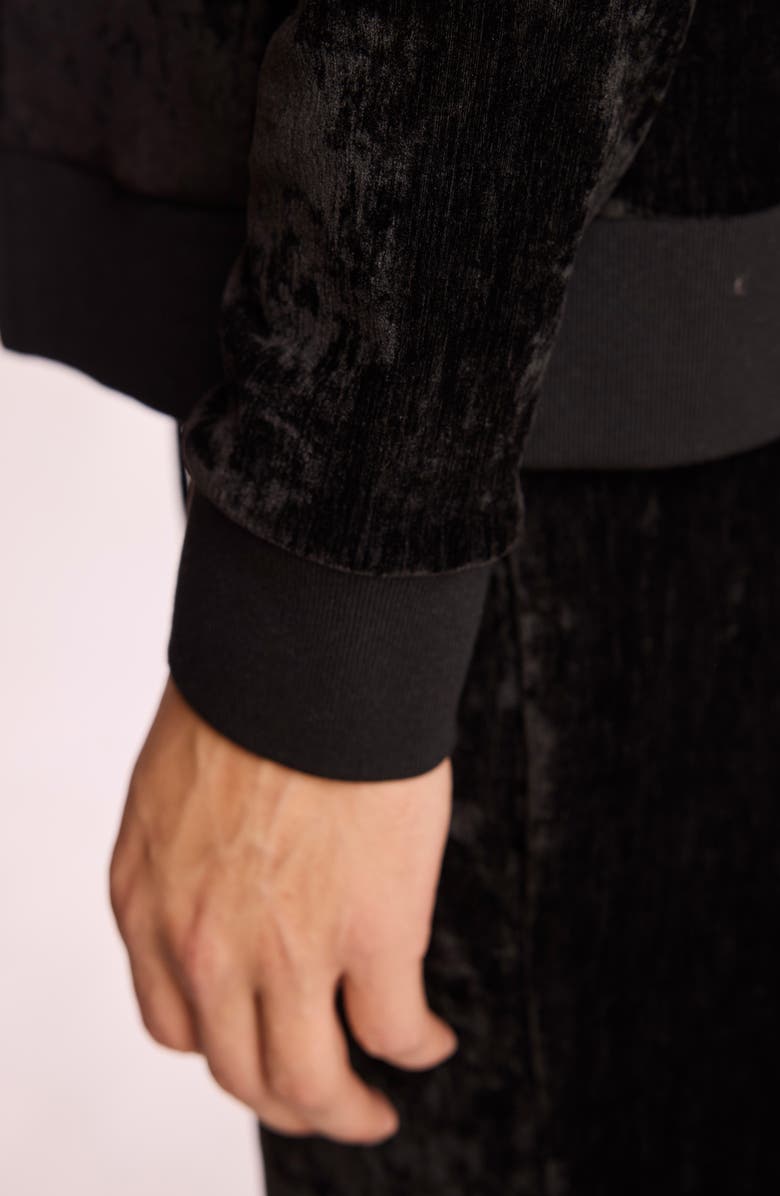 PAISLEY & GRAY Full Zip Velvet Hoodie, Alternate, color, Black Velvet