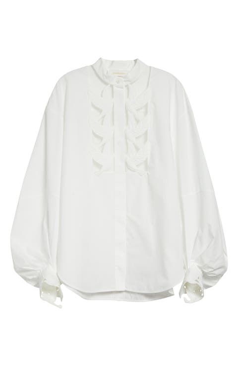 Zimmermann Kindred Spirit Luna Appliqué Button-Up Shirt (Regular & Petite)