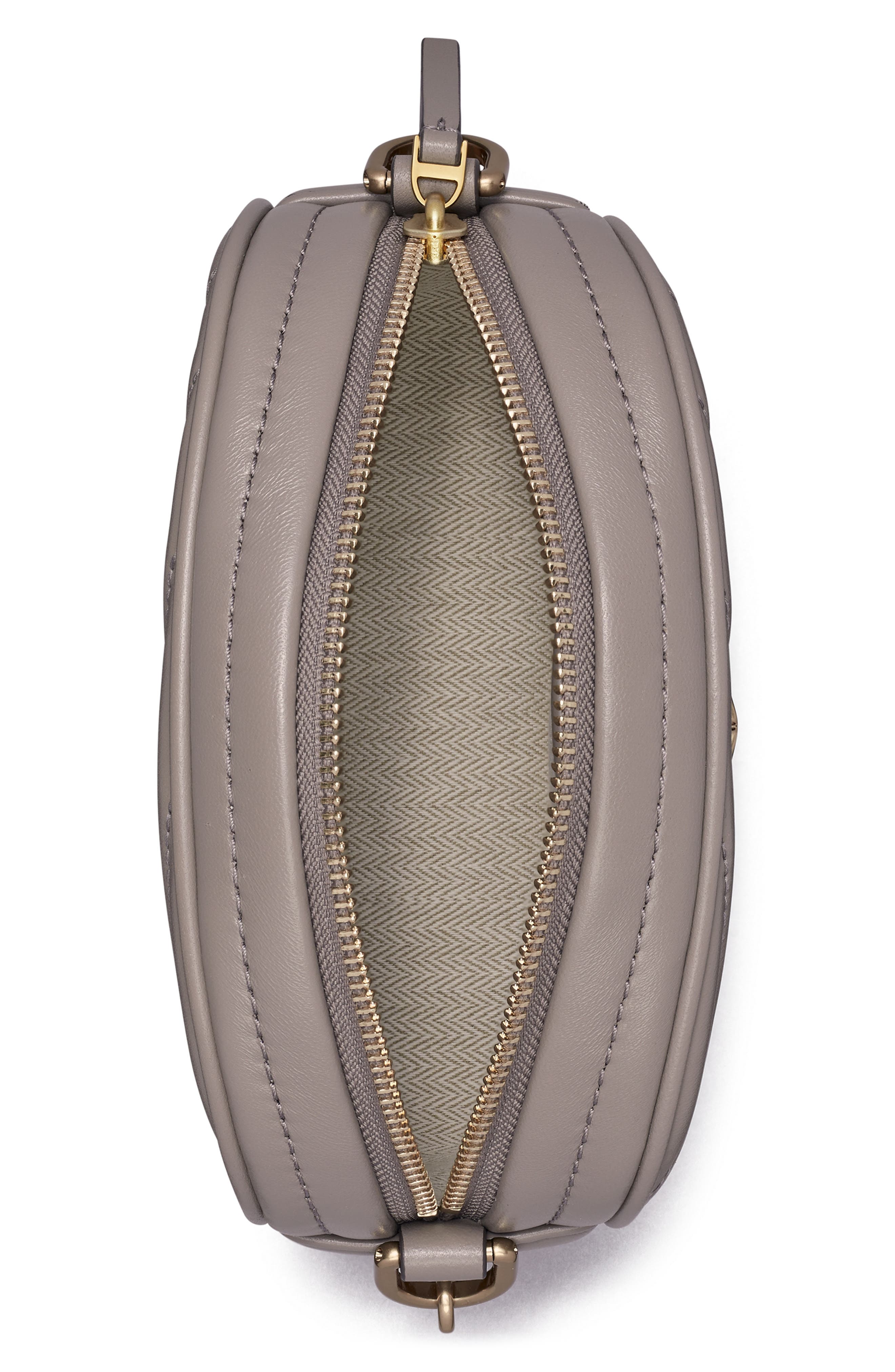 Kira Small Chevron Camera Bag, Alternate, color, GRAY HERON