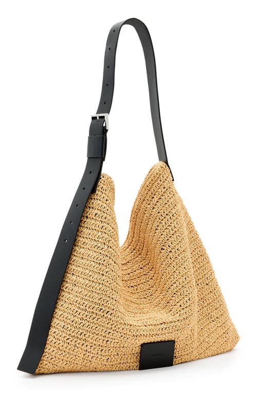 Shop Allsaints Asha Straw Shoulder Bag In Natural