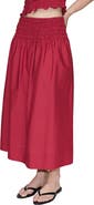 MANGO Shirred Waist Midi Skirt