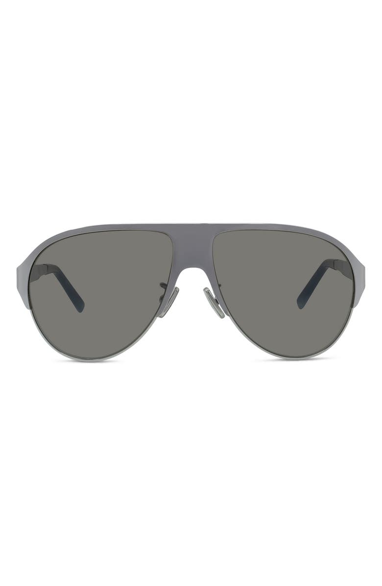 Givenchy 57mm Gradient Pilot Sunglasses, Main, color, Shiny Palladium / Brown Mirror