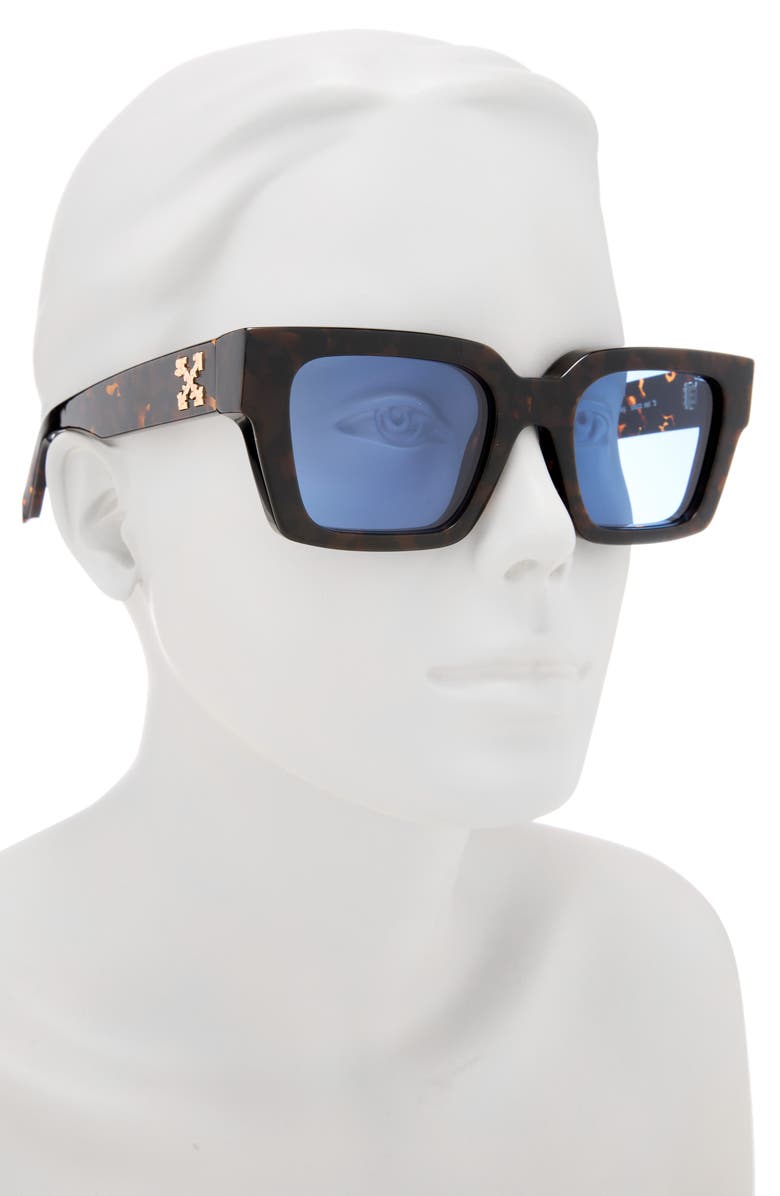 Off-White Virgil 53mm Square Sunglasses, Alternate, color, Havana Blue