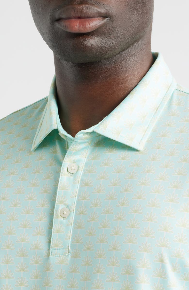 Swannies Springs Leaf Print Performance Golf Polo, Alternate, color, Mint