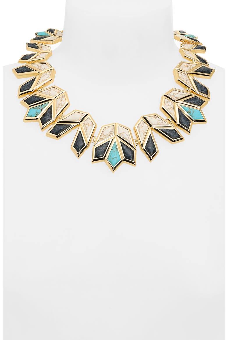 Stone Lotus Necklace, Alternate, color, ONYX TURQUOISE