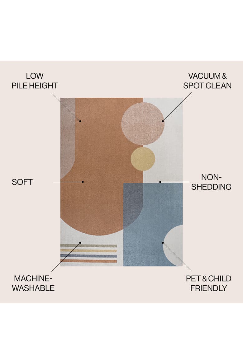 Slinger Modern Contemporary Collage Machine-Washable Area Rug, Alternate, color, Cream/Multi