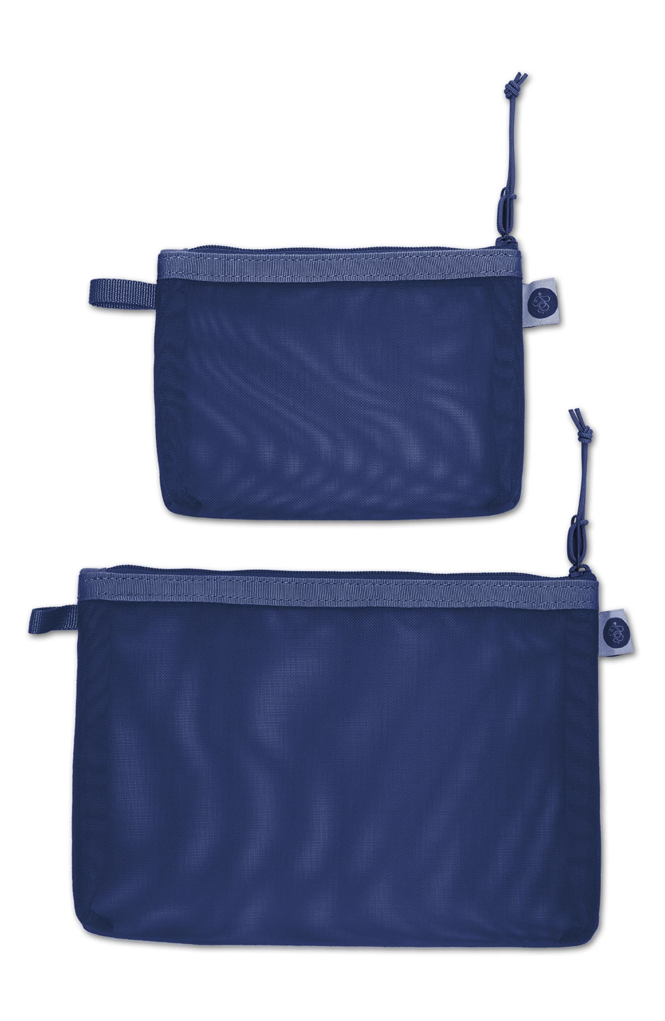 Baboon to the Moon Set of 2 Monomesh Pouches, Main, color, Navy