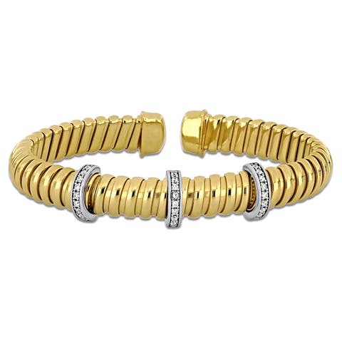 Cubic Zirconia Open Bangle Bracelet