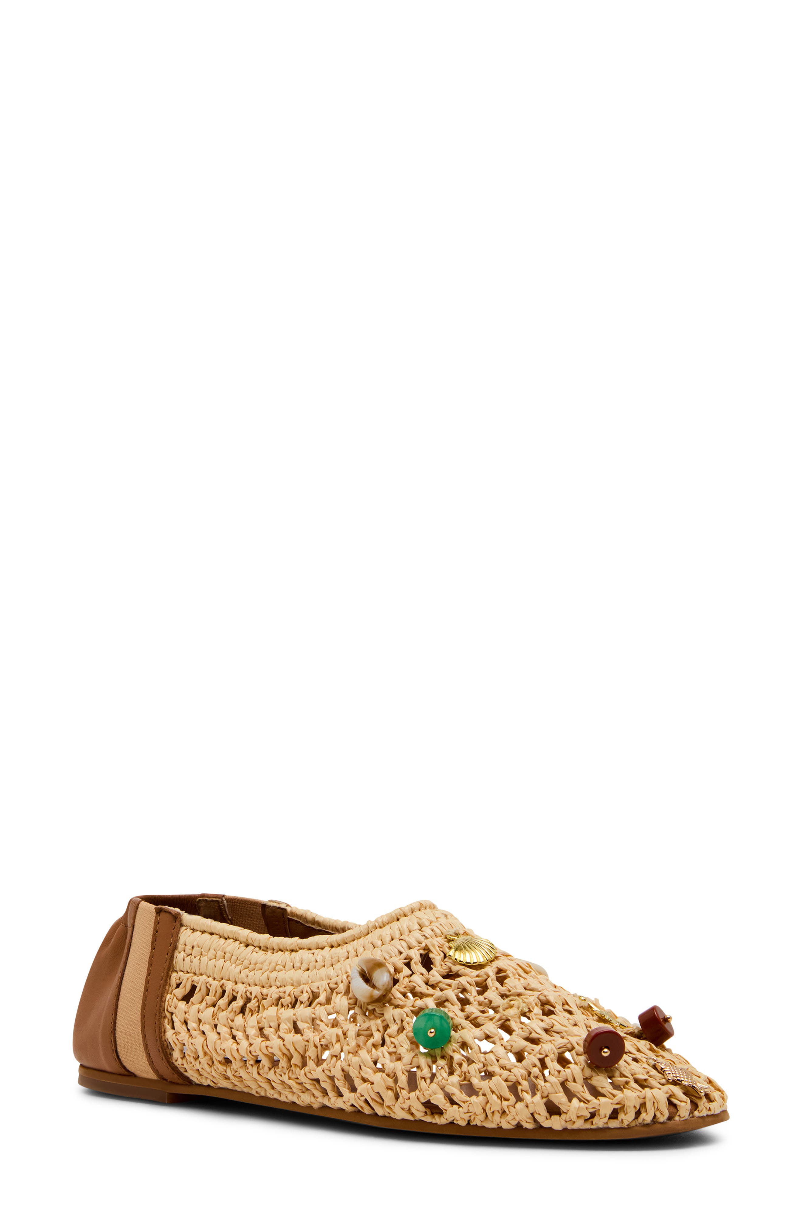 Steve Madden Meela Charm Flat, Main, color, Natural Raffia