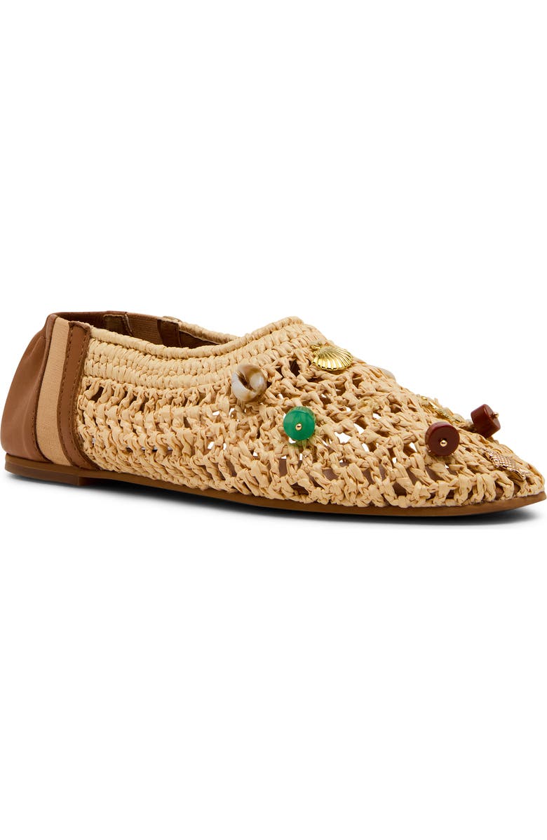 Steve Madden Meela Charm Flat, Main, color, Natural Raffia