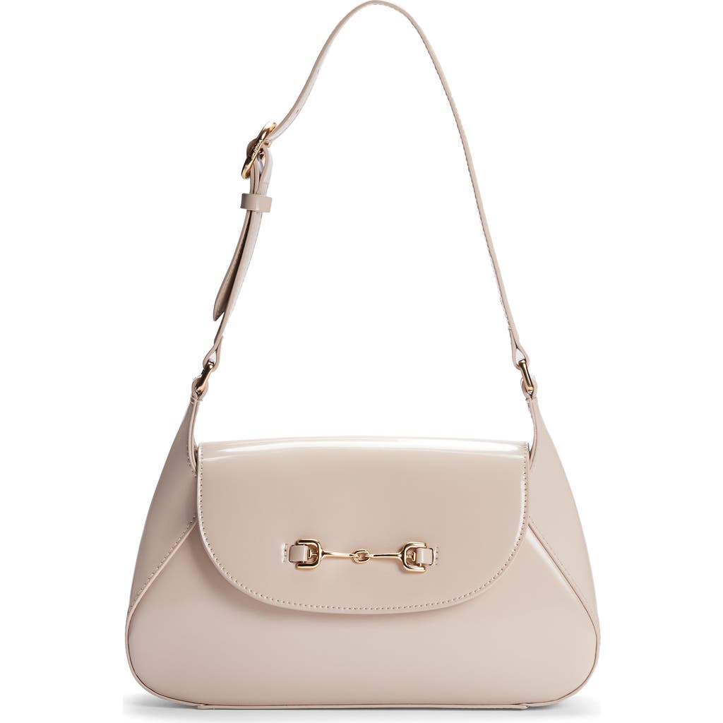 Shop Sam Edelman Loraine Flap Leather Shoulder Bag In Beige