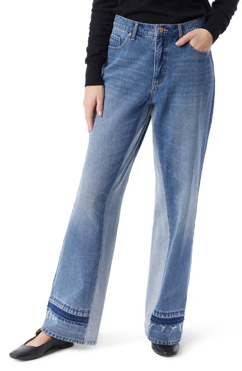 Fallon Two-Tone Straight Leg Jeans