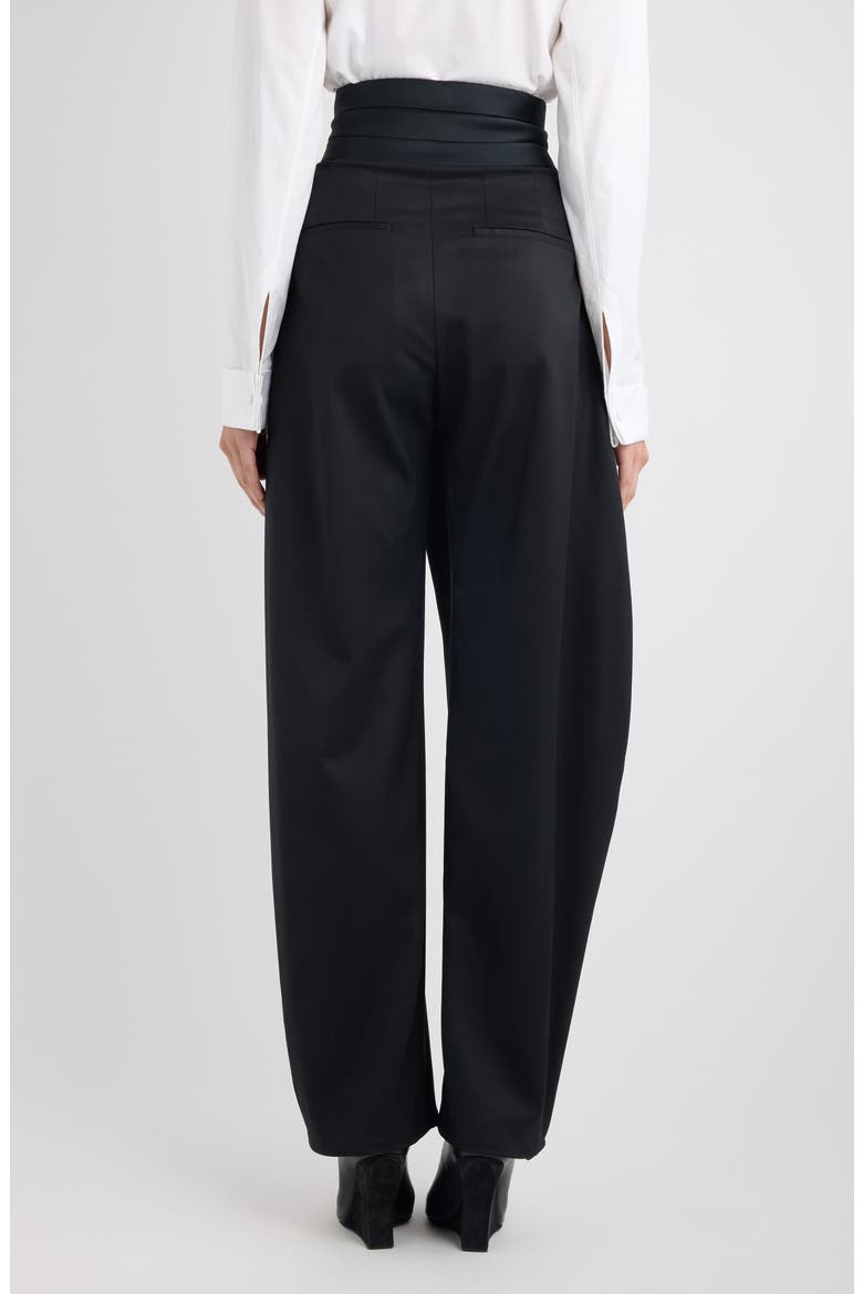 Tux High Waist Stretch Wool Barrel Leg Pants, Alternate, color, NOIR ALAIA