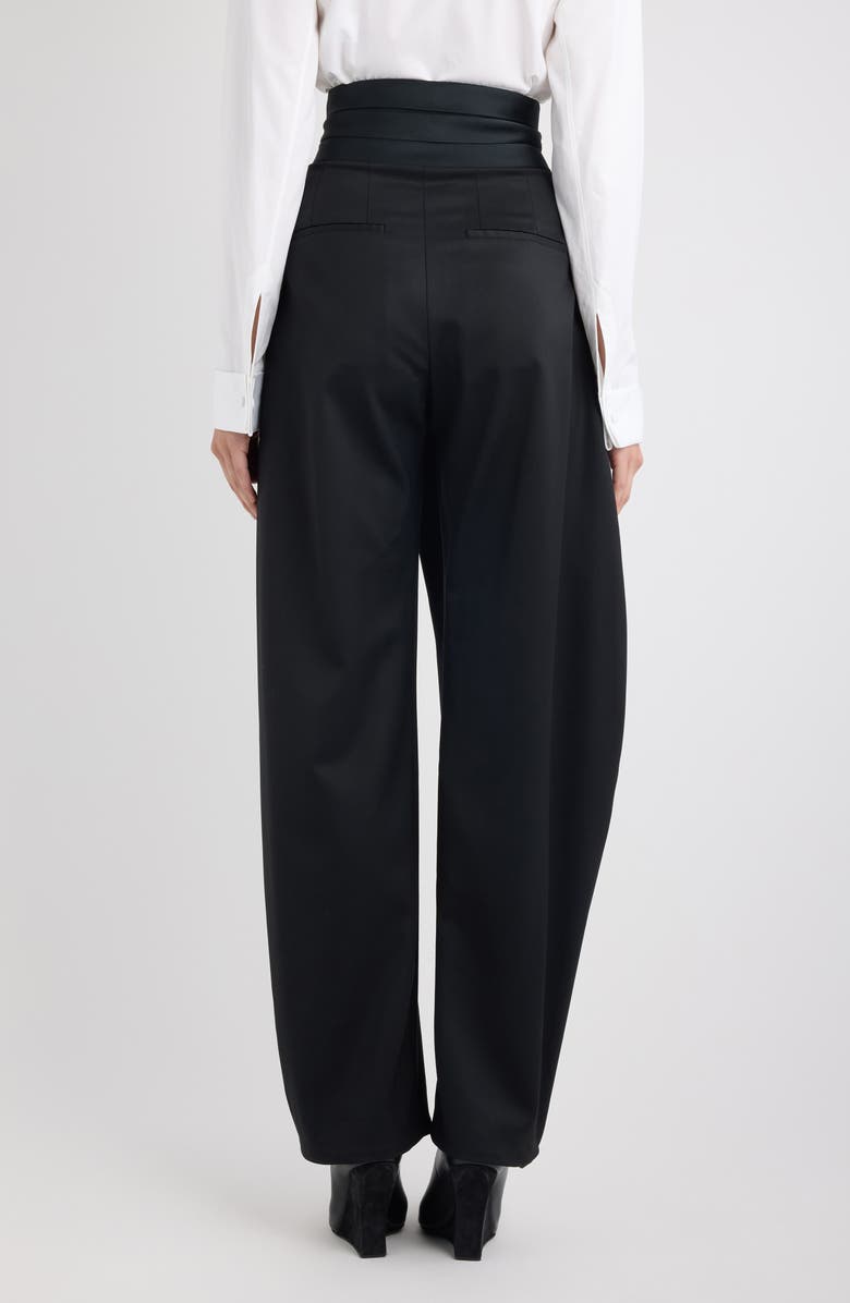 Alaïa Tux High Waist Stretch Wool Barrel Leg Pants, Alternate, color, Noir Alaia