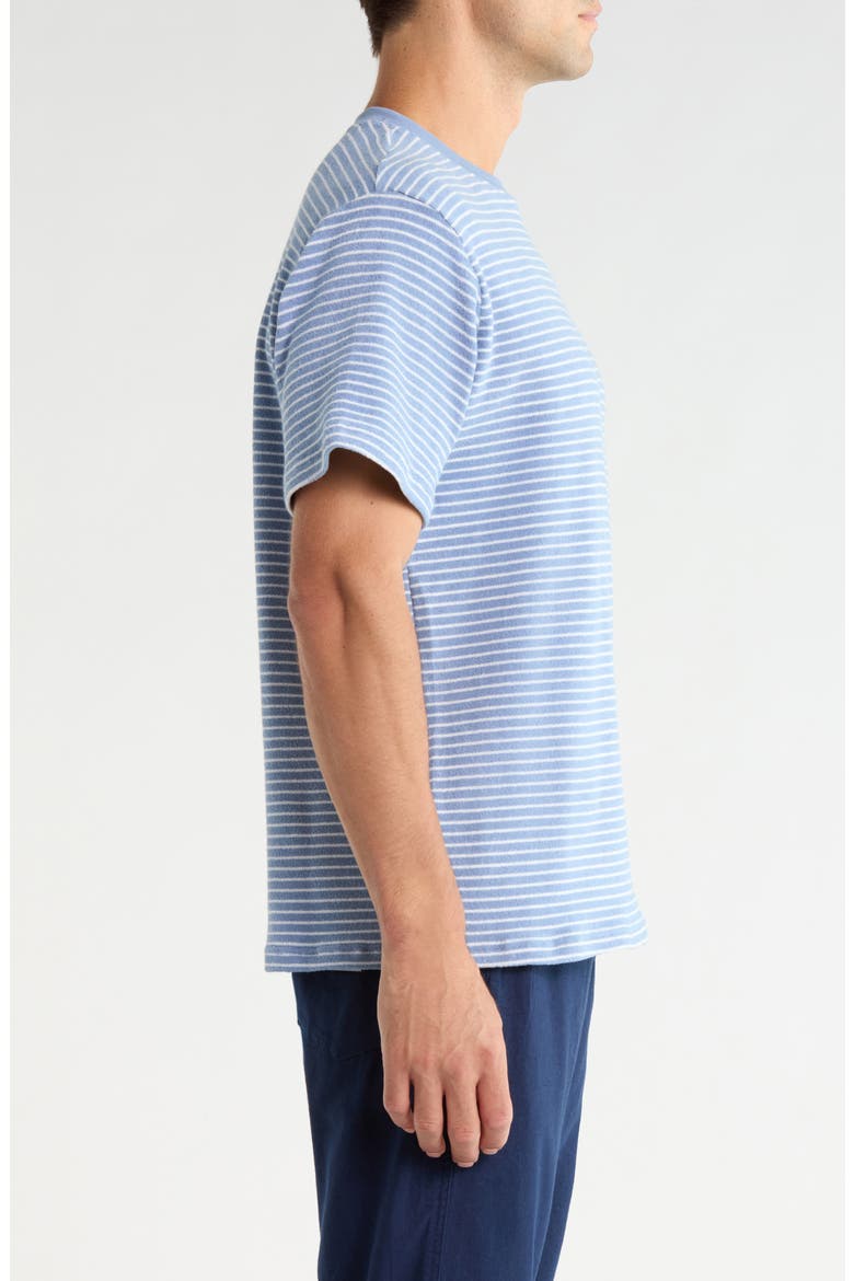 Stripe Cotton Blend Terry T-Shirt, Alternate, color, BLUE