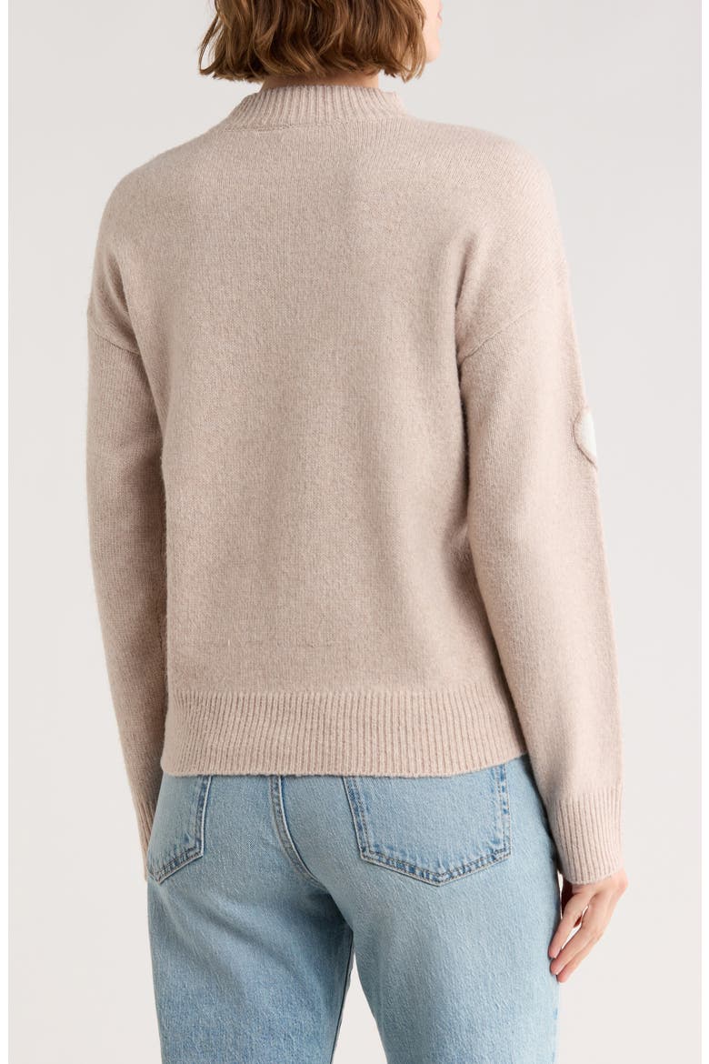 Love Heart Sweater, Alternate, color, TAPIOCA HEATHER/ EGRET