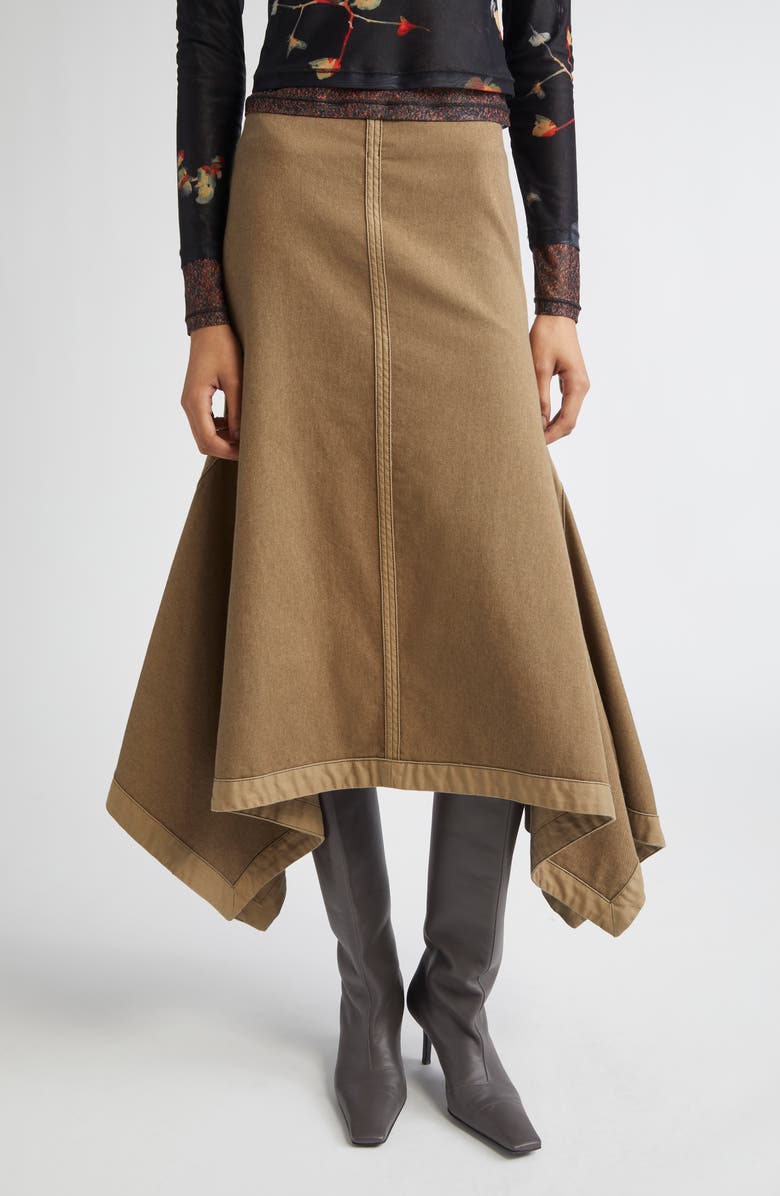 Eckhaus Latta Tarp Cotton Canvas Skirt, Main, color, Earth