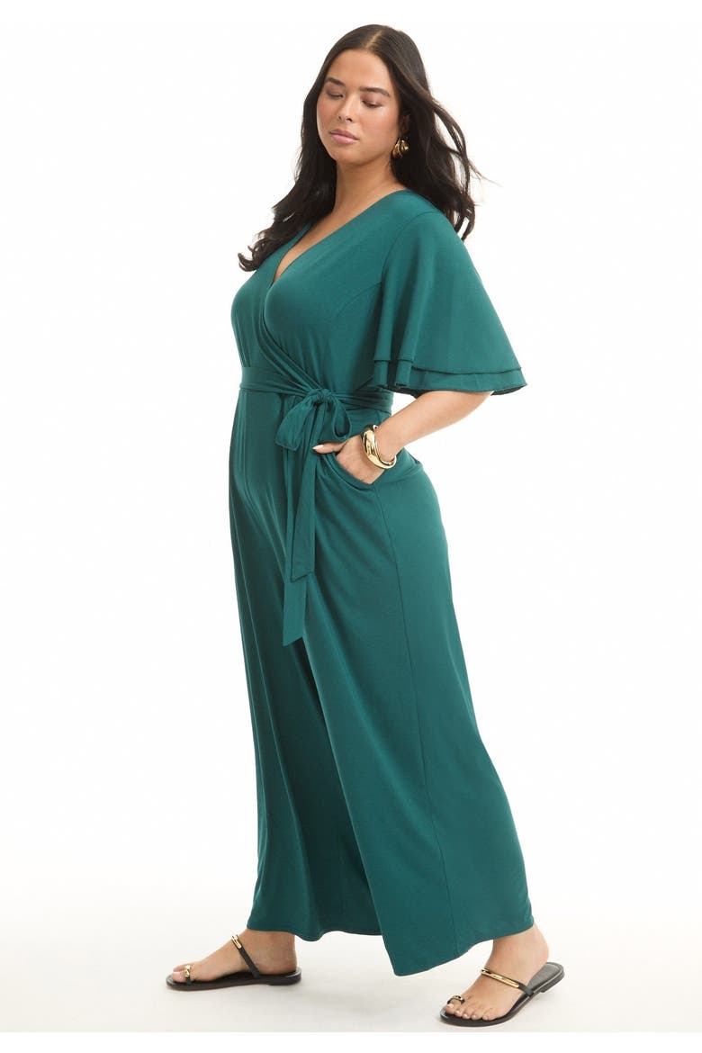 Wide Leg Jumpsuit, Alternate, color, DARK PINE GREEN
