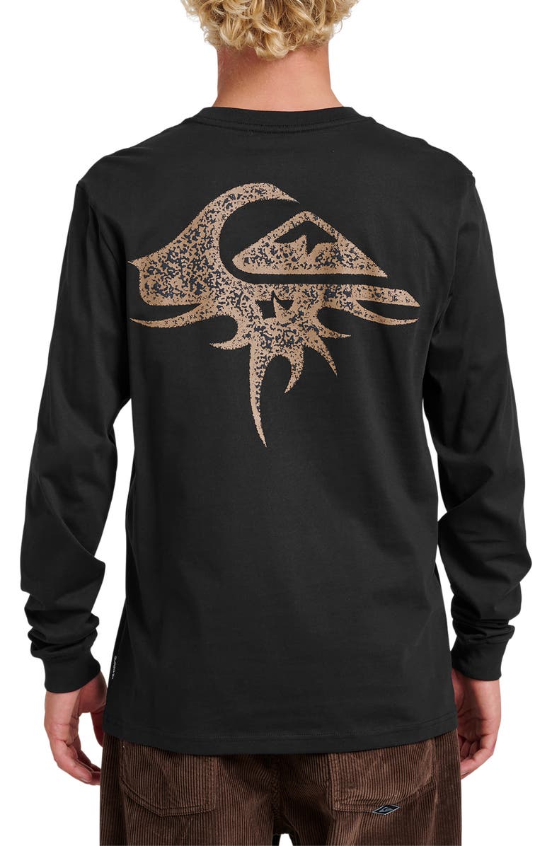 Quiksilver Three Piece Long Sleeve Graphic T-Shirt, Alternate, color, Black