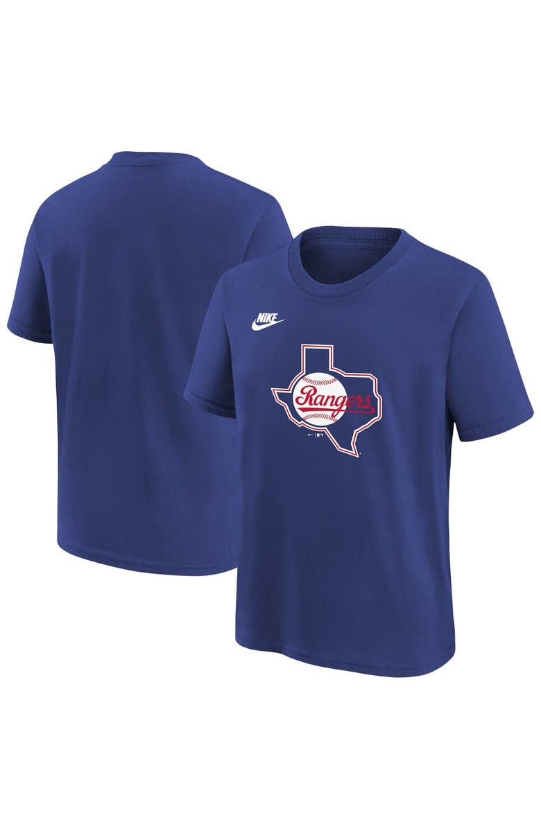 Nike Youth Nike Royal Texas Rangers Cooperstown Collection Team Logo T-Shirt, Main, color, 