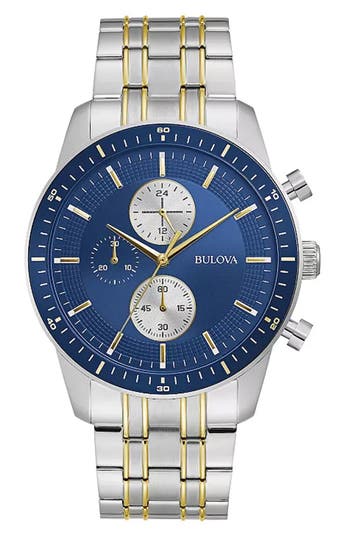 Bulova Three Hand Quartz Bracelet Watch, 44mm In Metallic