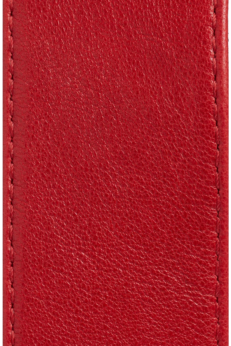 Viper D-Ring Buckle Leather Belt, Alternate, color, RED