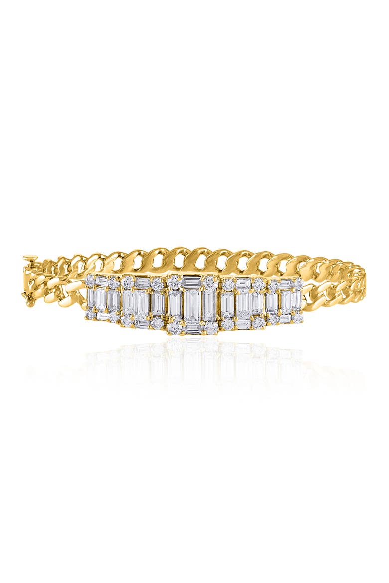 Clarity 5 Cube Diamond Link Bracelet, Main, color, 18K YELLOW GOLD