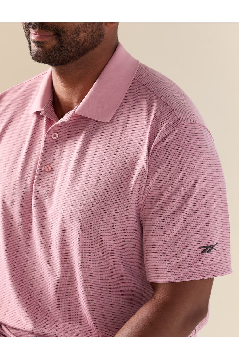 Big & Tall Performance Striped Polo Shirt V2, Alternate, color, DUSTY ROSE