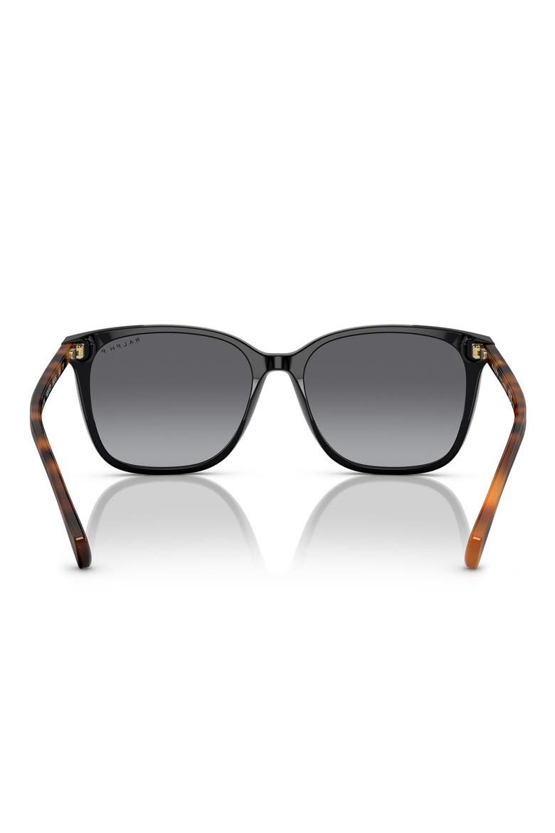 56mm Polarized Square Sunglasses, Alternate, color, SHINY BLACK / BROWN