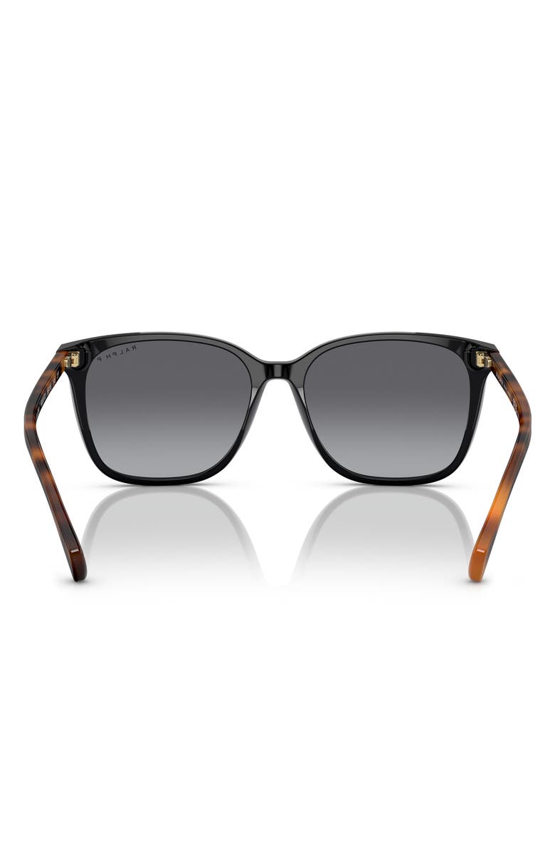 RALPH 56mm Polarized Square Sunglasses, Alternate, color, Shiny Black / Brown