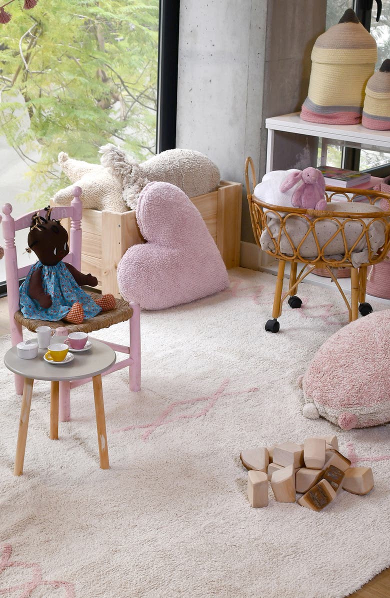 Lorena Canals Heart Cushion, Alternate, color, Pink