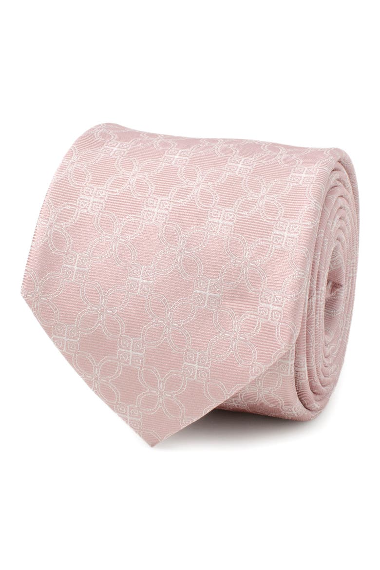Pink Art Deco Silk Tie, Alternate, color, PINK