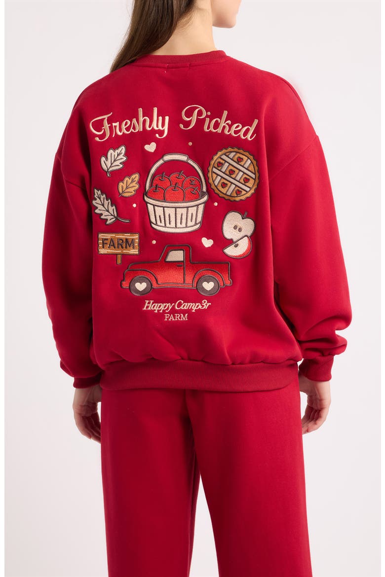 Fresh Picked Crewneck Sweatshirt, Alternate, color, DEEP RED