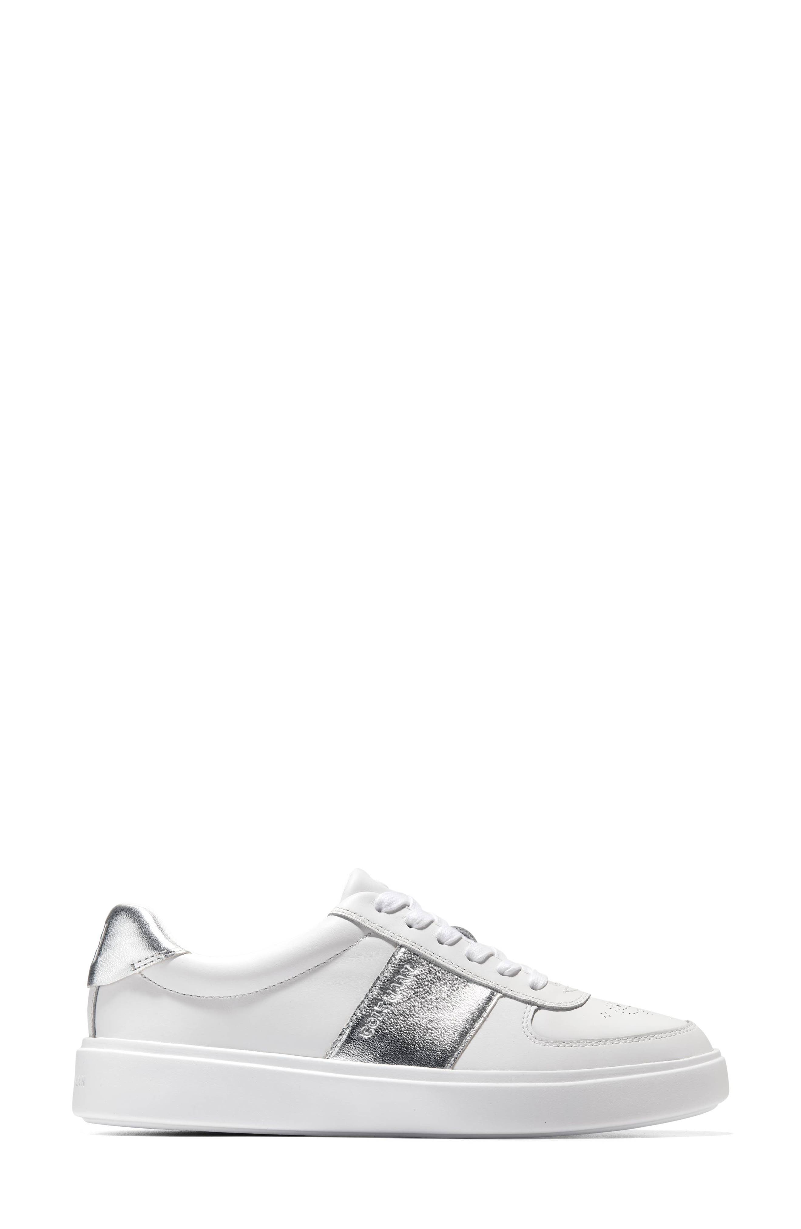 Cole Haan Grand Crosscourt Della Sneaker, Alternate, color, White/ Silver Talca