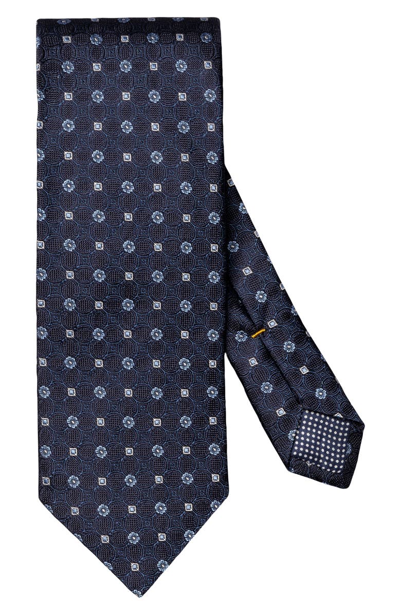 Eton Floral Jacquard Silk Tie, Main, color, Navy