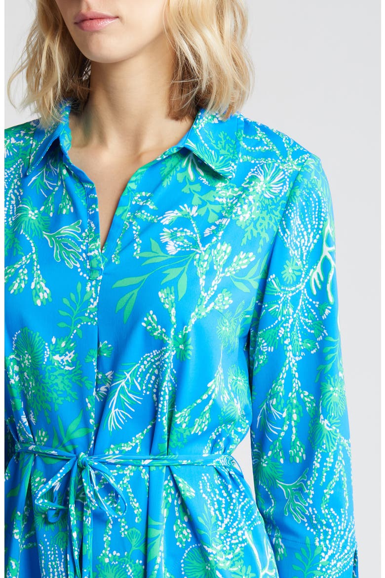Pilar UPF 50+ Tunic Dress, Alternate, color, BRINY BLUE A BIT SALTY