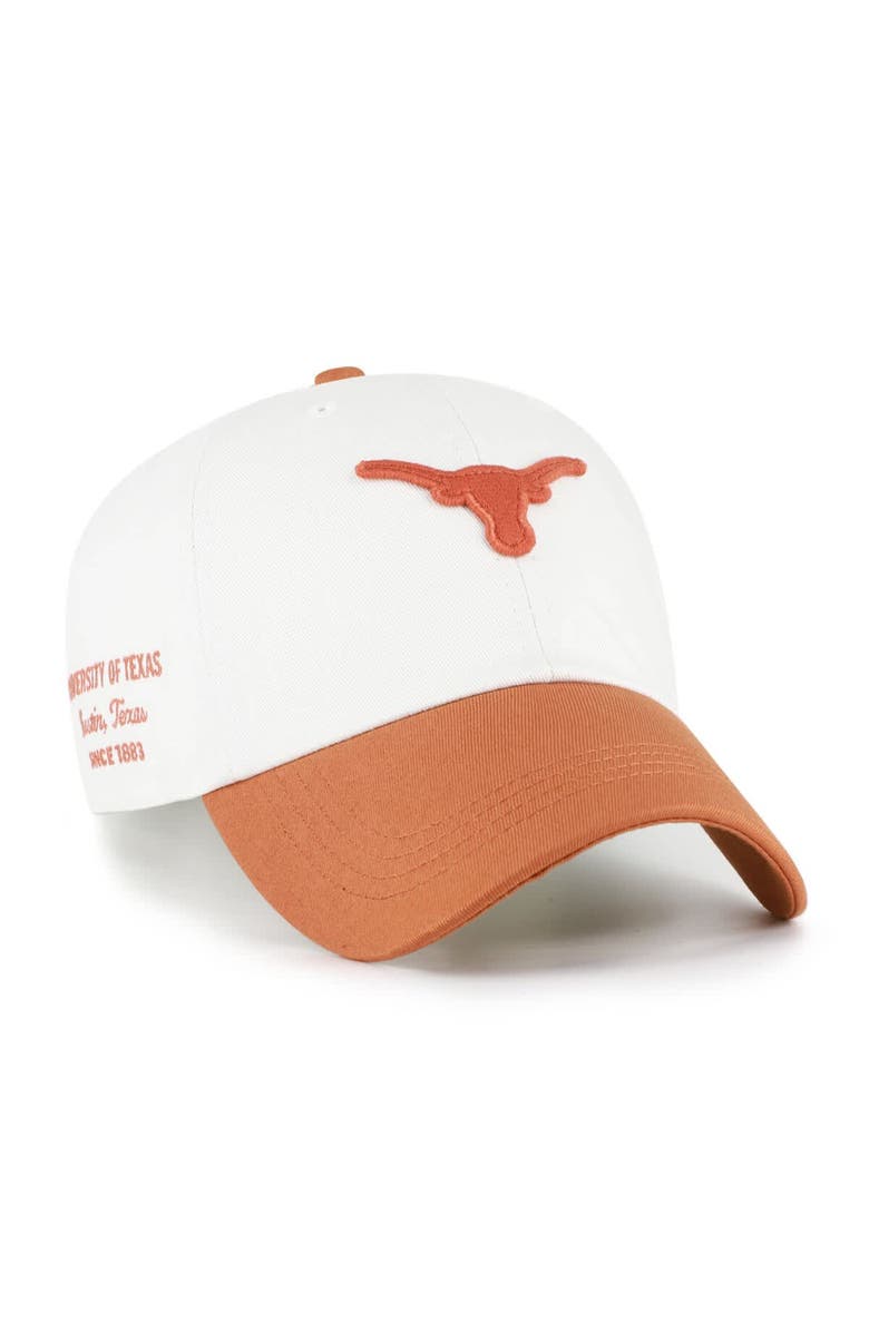 '47 Men's '47 White/Texas Orange Texas Longhorns Contemporary Basics Two Tone Clean Up Adjustable Hat, Main, color, White