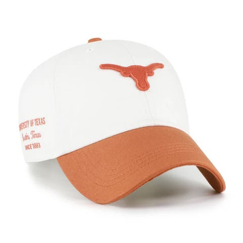 Men's '47  White/Texas Orange Texas Longhorns Contemporary Basics Two Tone Clean Up Adjustable Hat