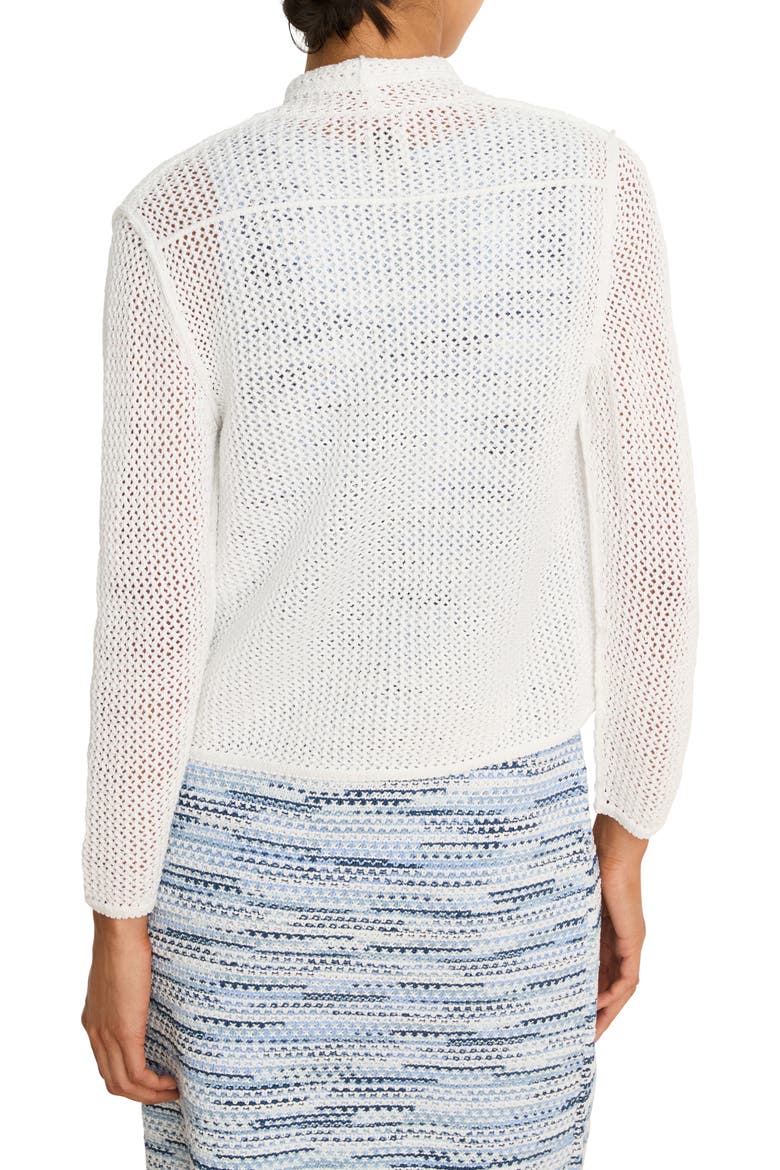 Mesh Stitch Cocoon Cardigan, Alternate, color, PAPER WHITE