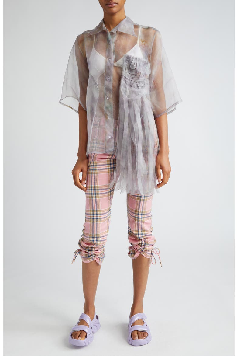 Maldives Plaid Drawstring Leg Capri Pants, Alternate, color, PINK PLAID