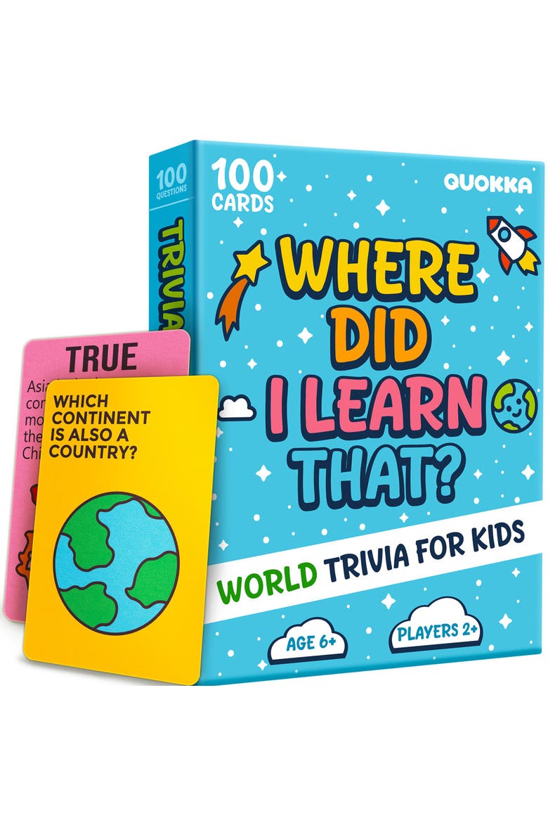 Kids Trivia Card Games - World, Space, History & Human Body, Main, color, World