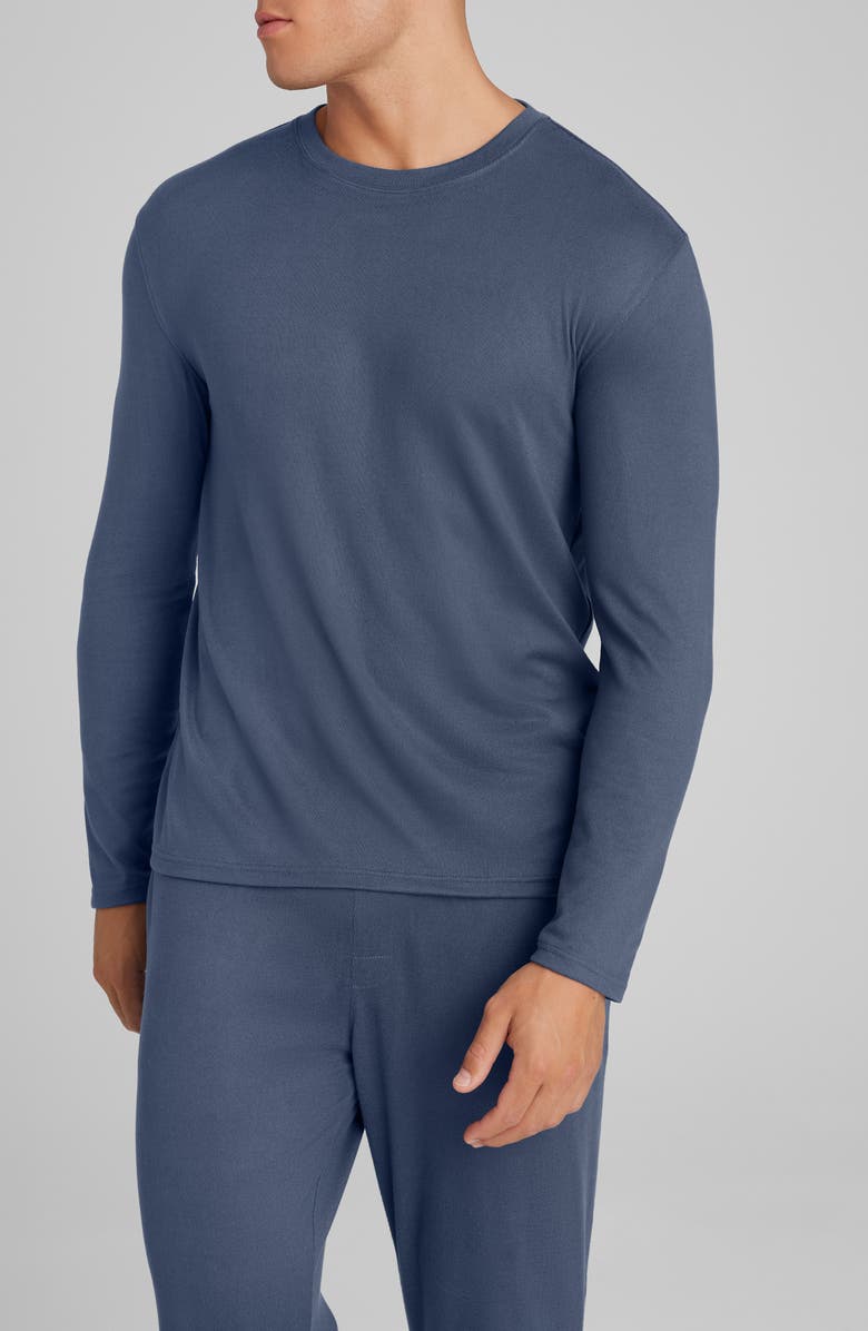 Tommy John Men's Cozy Long Sleeve Crewneck Shirt, Main, color, Vintage Indigo