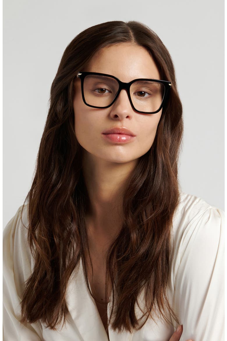 VB 1009 54mm Square Optical Glasses, Alternate, color, BLACK GOLD